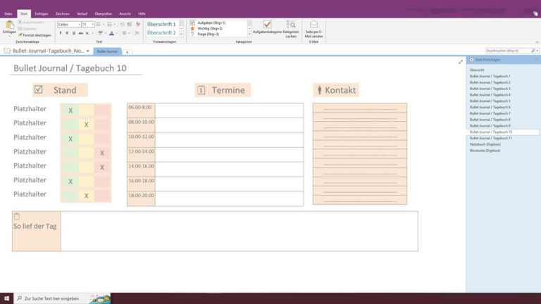 using onenote as a journal